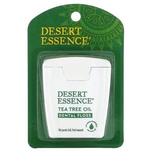 Desert Essence, Зубна нитка з олією чайного дерева, вощена, 45,7 м (50 ярдів)