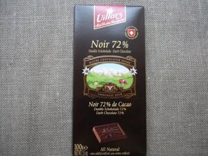 Чорний шоколад, 72% "ТМ Villars" 100г.