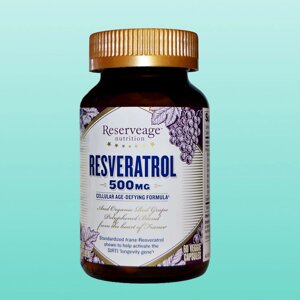 ReserveAge Nutrition, Ресвератрол, 500 мг, 60 вегетаріанських капсул