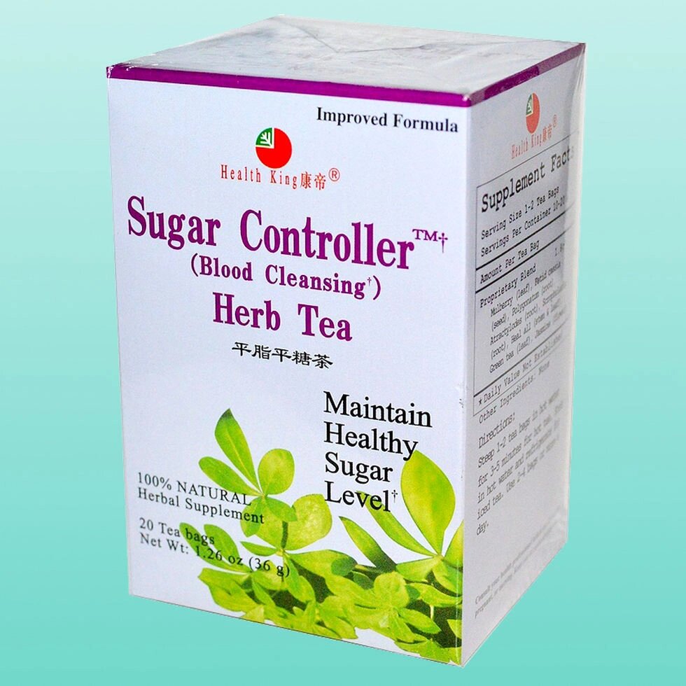 Трав'яний чай для контролю рівня цукру (очищення крові), 20 пакетиків, 1,26 унції (36 г) від компанії Еко Планета - фото 1
