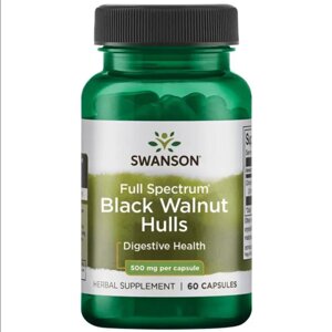 Антипаразитное средство - Черный орех (кожура) / Black Walnut Hulls, 500 мг 60 капсул