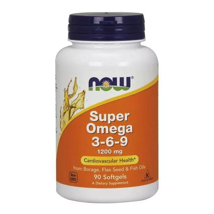 Супер Омега 3-6-9, Super Omega 3-6-9, Now Foods, 1200 мг, 90 желатиновых капсул ##от компании## Витаман - ##фото## 1