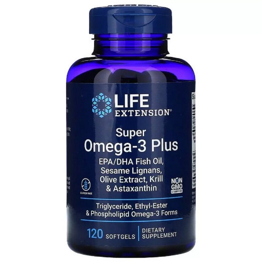 Супер Омега-3 Плюс, Omega Foundations, Super Omega-3 Plus, Life Extension, 120 Желатинових Капсул ##от компании## Витаман - ##фото## 1