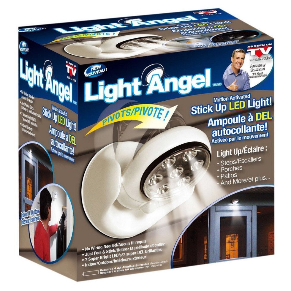 Бездротовий світлодіодний світильник з датчиком руху Light Angel від компанії Інтернет-магазин «Світ подарунків» - фото 1