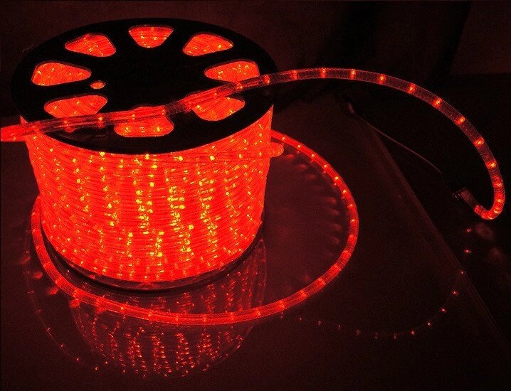 Дюралайт світлодіодний червоний, 13 мм, 100 м. від компанії Інтернет-магазин «Світ подарунків» - фото 1