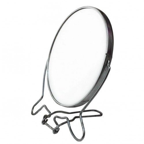 Дзеркало №ЗМК-4 метал зі збільшенням 2 стороннє круглої форми срібного кольору 4 дюйма. від компанії Інтернет-магазин «Світ подарунків» - фото 1