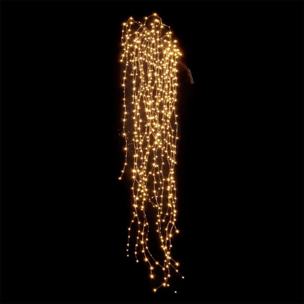 Гірлянда "Кінський хвіст" 160 LED: пучок 8 ліній по 2,0 м, 20 діодів / нитка, колір - теплою-білий, статичний режим від компанії Інтернет-магазин «Світ подарунків» - фото 1