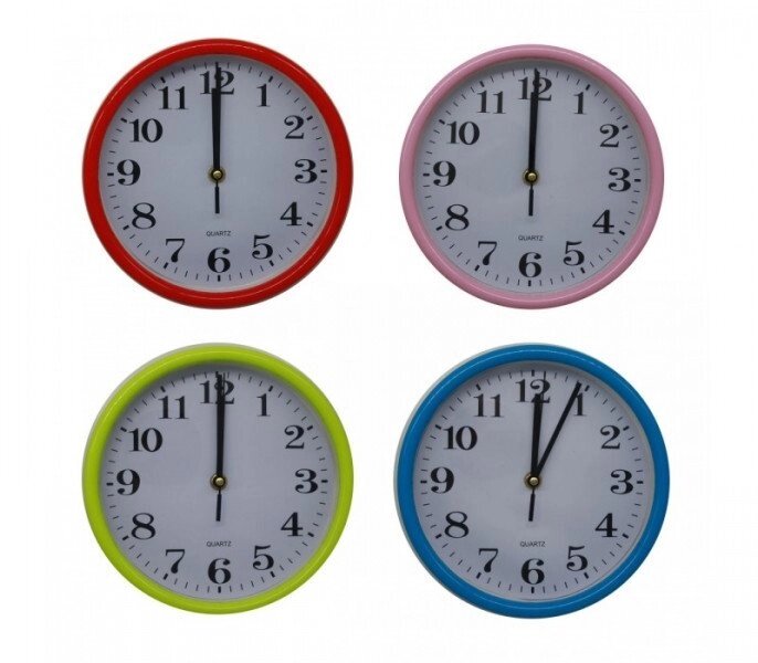 Годинники №G301 настінні пластик 4 кольори розмір (23.23.4) см. від компанії Інтернет-магазин «Світ подарунків» - фото 1