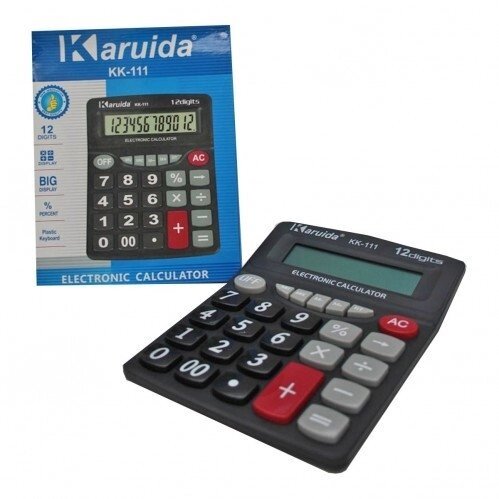 Калькулятор №111-12 (№KK-111) 12 цифр чорного кольору 1R6 (16.20) см. від компанії Інтернет-магазин «Світ подарунків» - фото 1