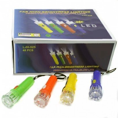 Ліхтарик пластиковий 1 (лампа + мотузка) 3AG3 4 кольори розмір (2.3,5.10,5) см. від компанії Інтернет-магазин «Світ подарунків» - фото 1