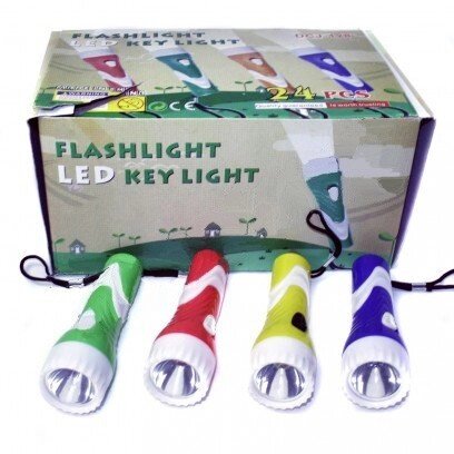 Ліхтарик пластиковий 1 (лампа + мотузка) 3AG4 3 кольору розмір (3,4.10,7) см. від компанії Інтернет-магазин «Світ подарунків» - фото 1