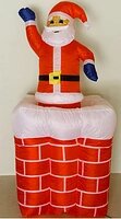 Надувний Санта в димоході 153см від компанії Інтернет-магазин «Світ подарунків» - фото 1