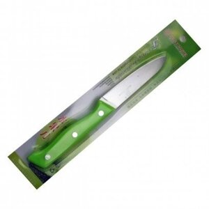 Нож кухонный с пластиковой ручкой 3 кнопки 1 штука на листе 3 цвета 4д.