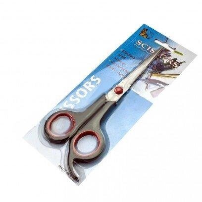 Ножиці металопластикові з 2 кольоровою ручкою на аркуші 6,5д від компанії Інтернет-магазин «Світ подарунків» - фото 1