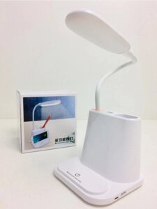 Led лампа з тримачем для телефона multifunctional DESK LAMP білий та розовий