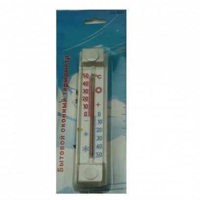 Термометр №СН-3001 пластик уличный оконный на листе размер (2.3,5.17,6) см. - акції