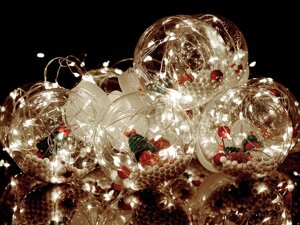 Гирлянда штора "Шары с наполнением" 3 м* 0,7 м, 200 led, 10 шаров (цвет: белый, мульти, теплый белый) в Одесской области от компании Интернет-магазин «Мир подарков»