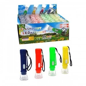 Ліхтарик №ZY9802 пластик 1 (лампа + мотузка) 3 батарейки AG3 4 кольори розмір (2,3.3,3.9,5) см.