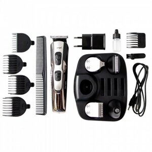Професійна бездротова машинка для стрижки волосся триммер Gemei GM-592 10 в 1 для волосся, бороди, носа, вух та вусів