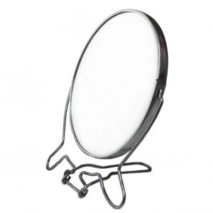 Дзеркало №ЗМК-4 метал зі збільшенням 2 стороннє круглої форми срібного кольору 4 дюйма.