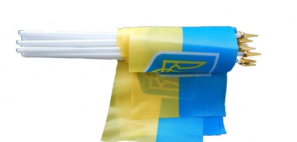 Прапор України на липучці 20 * 15 см від компанії Інтернет-магазин «Світ подарунків» - фото 1
