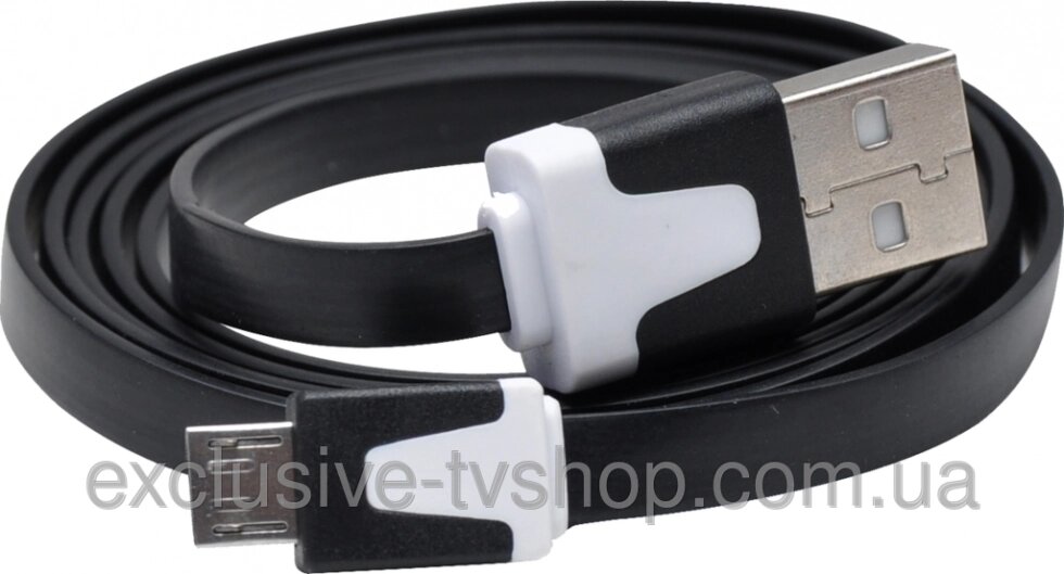 Шнур USB-MICRO USB плоский провід. від компанії Інтернет-магазин «Світ подарунків» - фото 1
