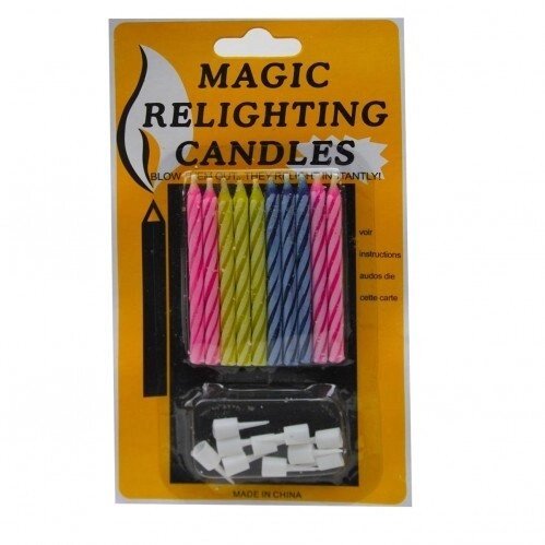 Свічки №SR-28 магічні незгасаючі на аркуші 10 штук з 10 підставками. від компанії Інтернет-магазин «Світ подарунків» - фото 1