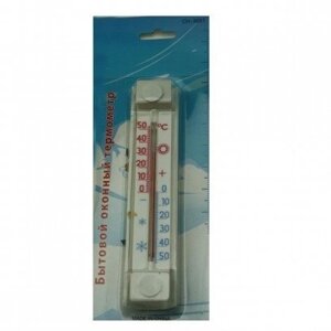 Термометр №СН-3001 пластик уличный оконный на листе размер (2.3,5.17,6) см.
