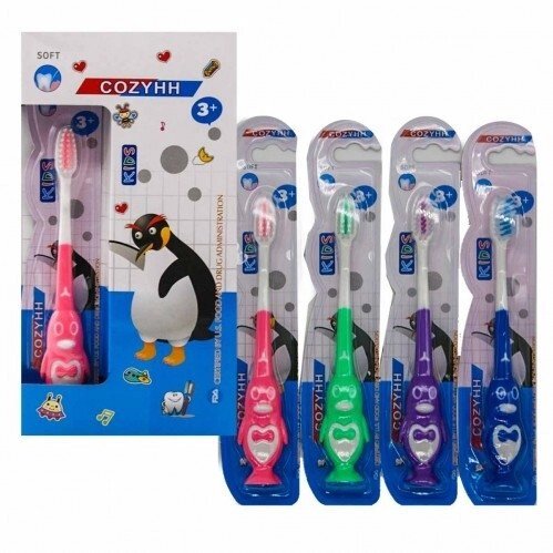 Зубна щітка №204 дитяча на аркуші пінгвін. від компанії Інтернет-магазин «Світ подарунків» - фото 1