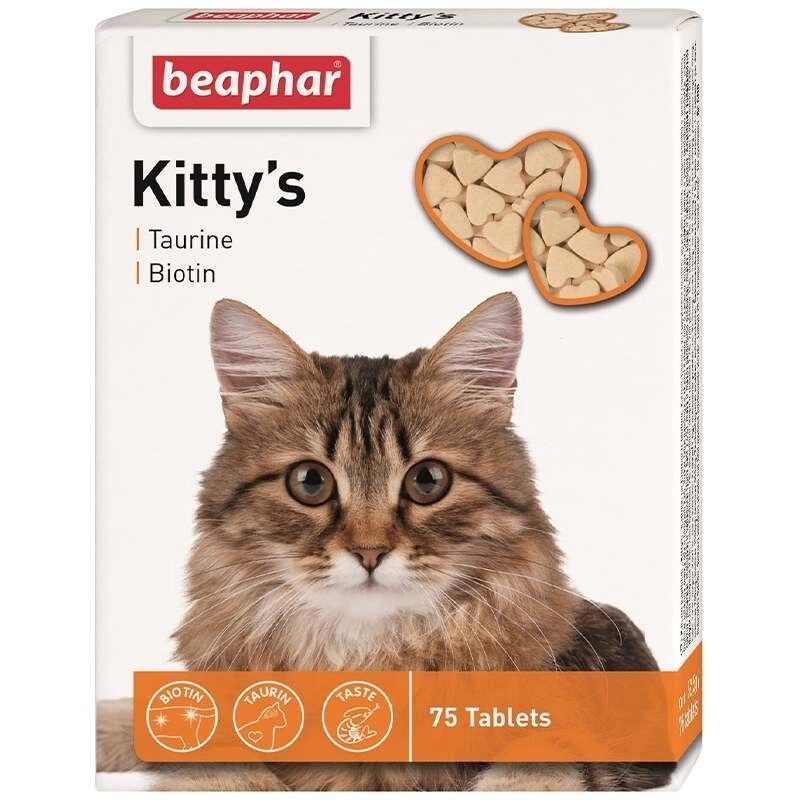 Кормова домішка Beaphar Kittys +Taurine + Biotine з біотином і таурином для кішок від компанії Медовий Рай - фото 1