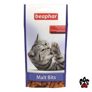 Beaphar (Беафар) Malt Bits - ласощі подушечки з мальт-пастою для виведення шерсті зі шлунку котів, 35г