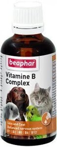 Вітамінна добавка Beaphar Vitamine B Complex для собак, котів, птахів і гризунів, краплі, 50 мл