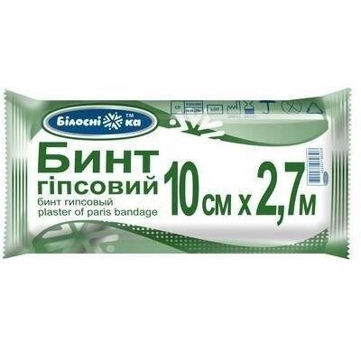 БИНТ ГІПСОВИЙ "БІЛОСНІЖКА" 10СМ X 2,7 М від компанії Медовий Рай - фото 1