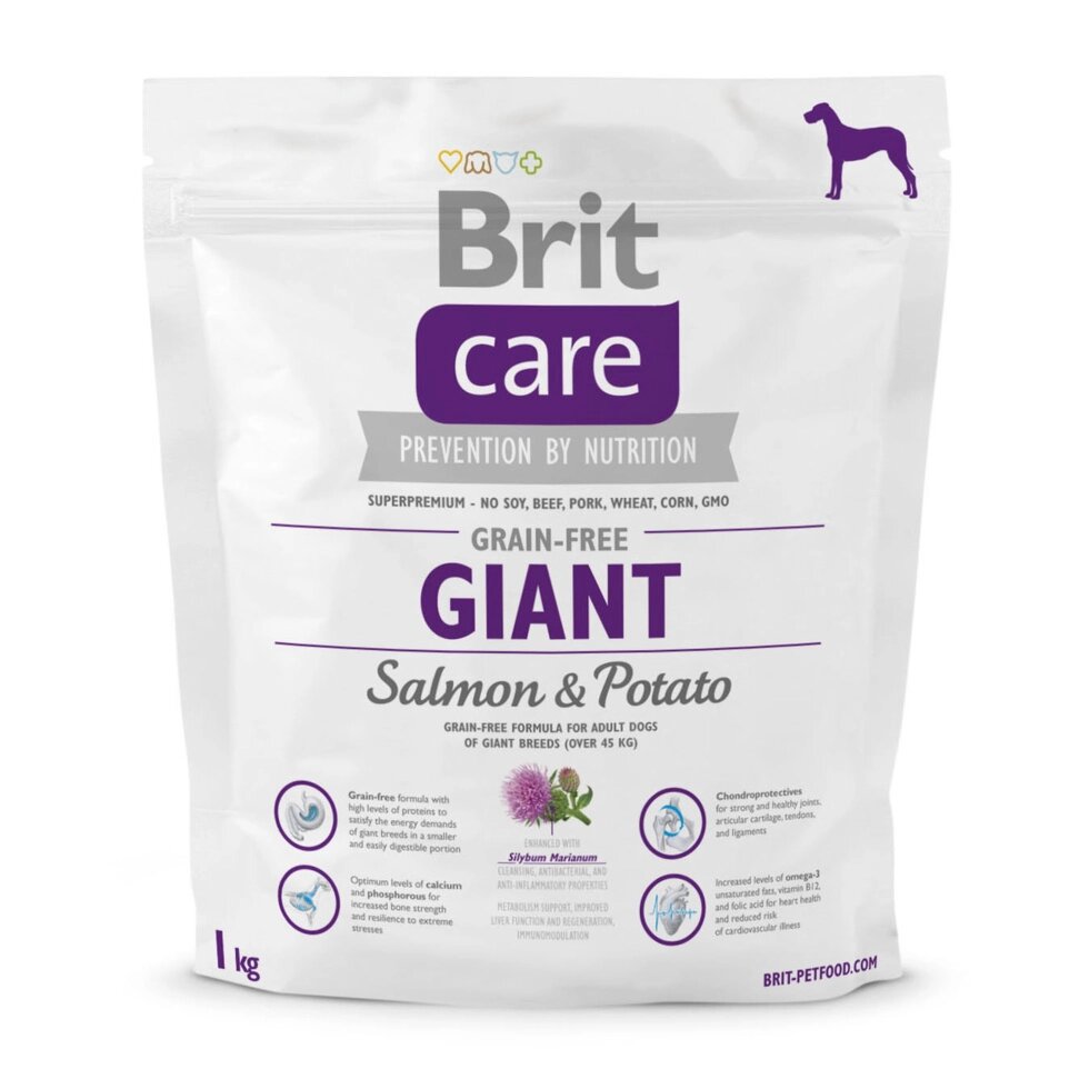 Brit Care GF Giant Salmon & Potato 12 kg (д/собак вагою від 45 кг) від компанії Медовий Рай - фото 1