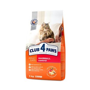 CLUB 4 PAWS преміум "з ефектом виведення шерсті"сухий корм для дорослих кішок (клуб 4 лапи) 14