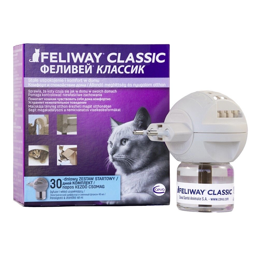 Фелівей (Feliway Classic) 48 мл - Комплект (електричний дифузор +1 флакон) від компанії Медовий Рай - фото 1