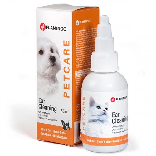 Flamingo (ФЛАМІНГО) PETCARE EAR CLEANER краплі для чищення вух собак і котів 0,05 від компанії Медовий Рай - фото 1