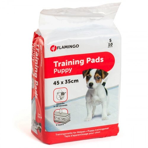 Flamingo Training Pads Puppy ФЛАМІНГО пелюшка для цуценят, одноразова M  ⁇  60х40 см, 20 од. від компанії Медовий Рай - фото 1