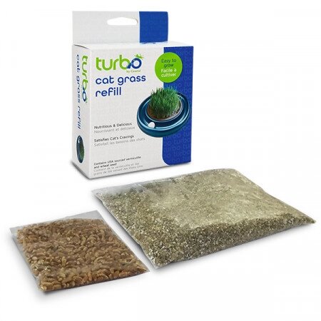 Комплект для вирощування трави Coastal Turbo Cat Grass Refill для кішок, зерна пшениці, вермикуліт від компанії Медовий Рай - фото 1