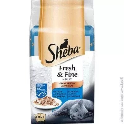 Корм Sheba Fresh & Fine М'ясної мікс 6*50г (шеба) від компанії Медовий Рай - фото 1