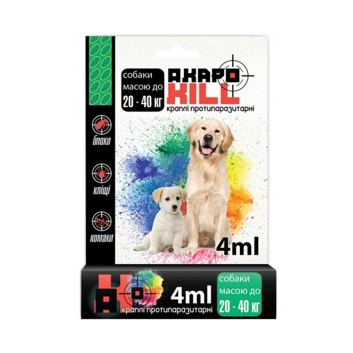 Краплі Акарокіл (АкароКіл) для собак понад 40 кг від компанії Медовий Рай - фото 1