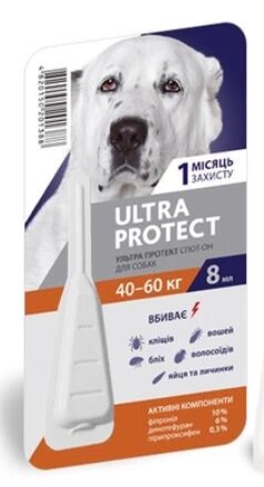 Краплі на холку Palladium Ultra Protect від паразитів для собак вагою від 40 до 60 кг, 1 піпетка від компанії Медовий Рай - фото 1