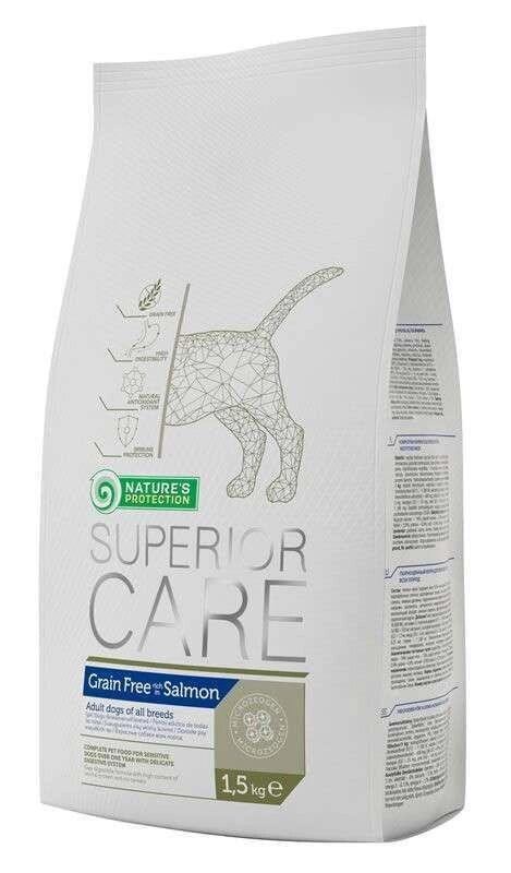 Nature's Protection Superior Care Hypoallergenic Grain Free Adult All Breeds - сухий корм з лососем для дорослих собак,  від компанії Медовий Рай - фото 1