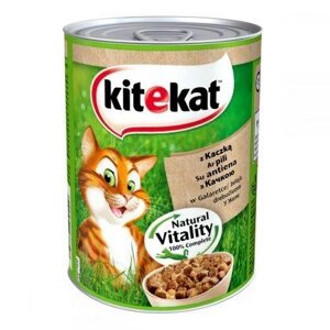 Корм для кішок Kitekat з качкою в желе, 400гр. консерва (кітікет)