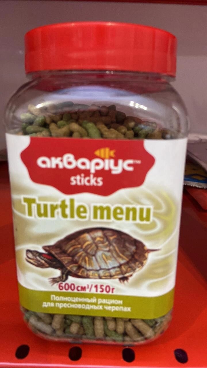 Сухий корм Akvarius (Акваріус) Turtle Menu Sticks для прісноводних черепах 150 г від компанії Медовий Рай - фото 1