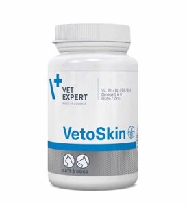 VetExpert VetoSkin (ВетоСкин) 90 капс. підтримка та відновлення функцій шкіри та шерстяного покриву для собак та котів