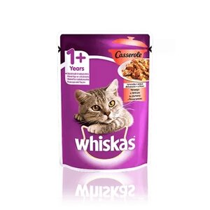 WHISKAS Casserole з яловичиною в желе для дорослих котів 85г (віскас)