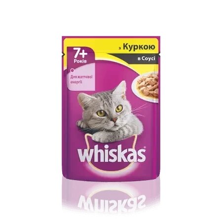 WHISKAS з куркою в соусі для котів старше 7 років, 100 г (віскас) від компанії Медовий Рай - фото 1