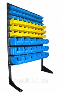 Стелаж-стійка 1500мм 72 ящика, односторонній стелаж для метизних ящиків, кольорові ящики П/С