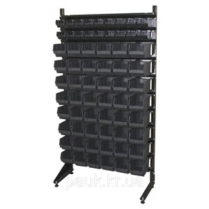 Складський органайзер для метизів 1800 мм 66 ящика з пластиковими ящиками, чорні ящики П / С